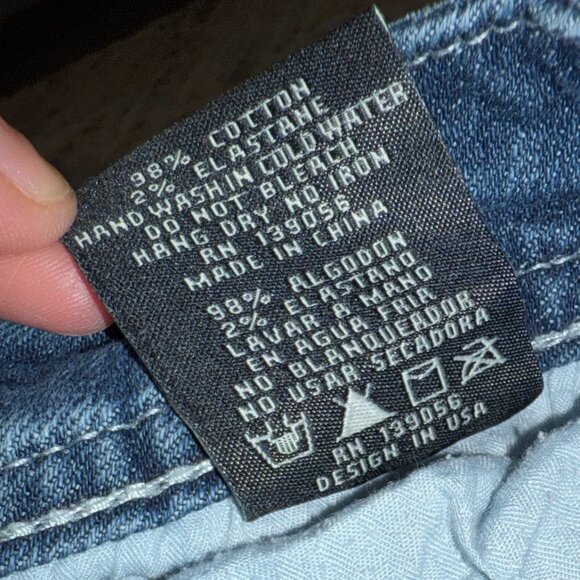 GRACE Size 28 Dark Blue Bootcut Jeans Low Rise Embellished Pockets Medium Blue - Picture 11 of 13